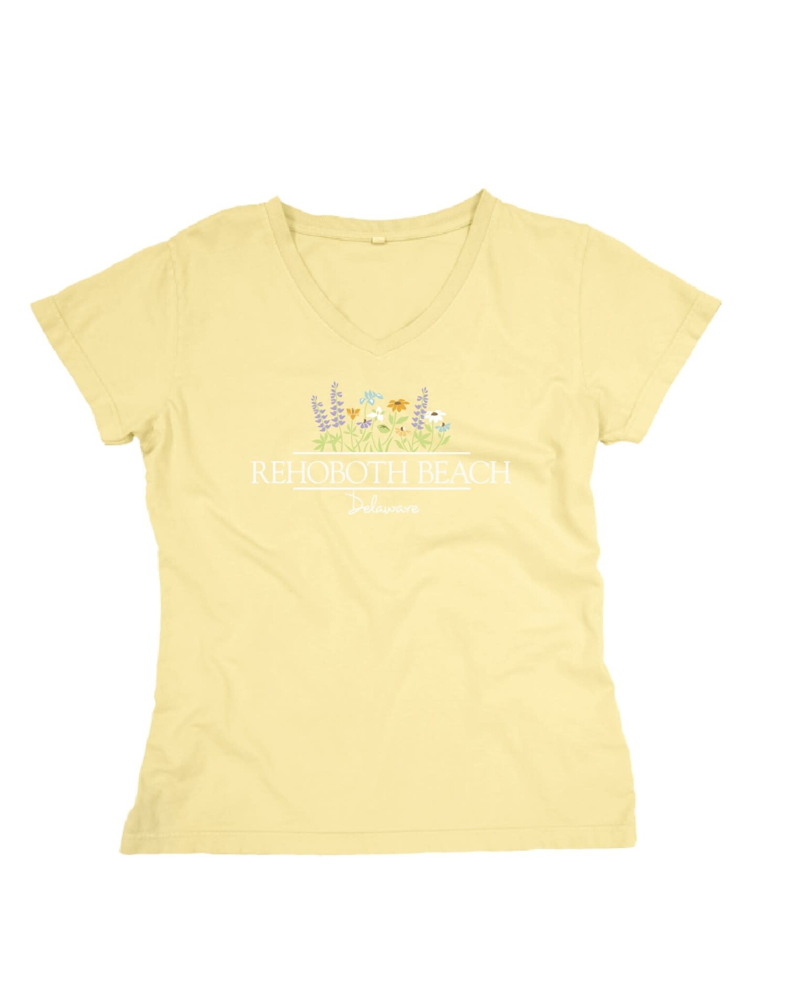 BLUE 84 WOMENS ALL SPICE FLOWER EMB VNECK TEE