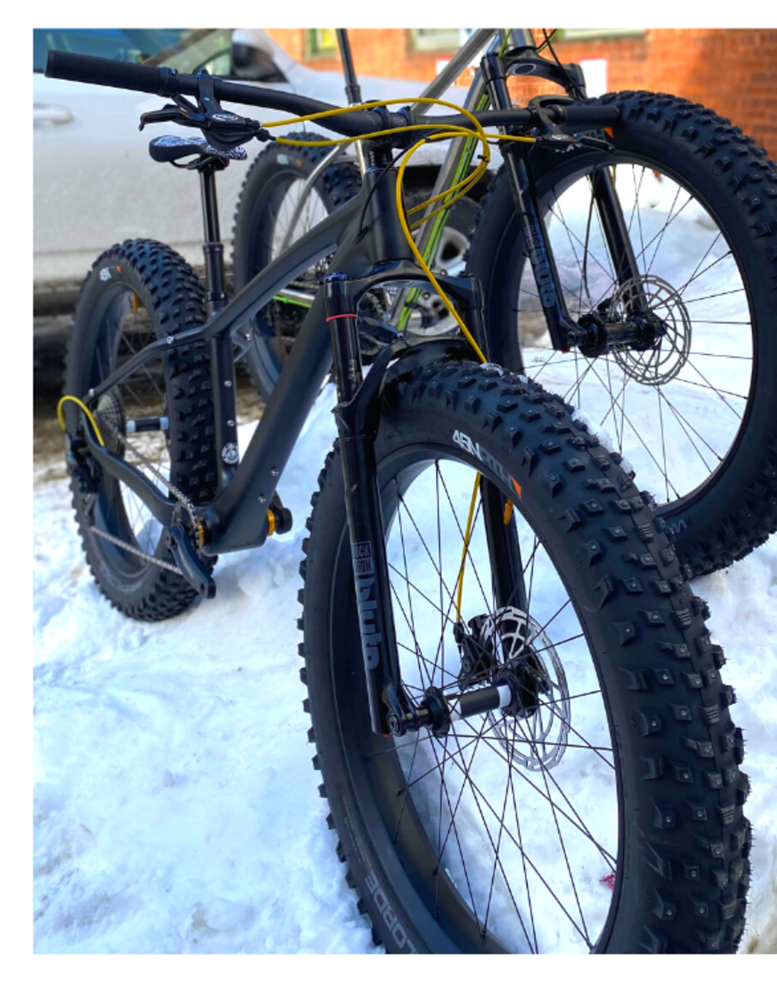 ORO 2022 Shop Build Carver Bikes Carbo'Beast Fat Bike w/RockShox Bluto RCT3 - Yellow 15" Small