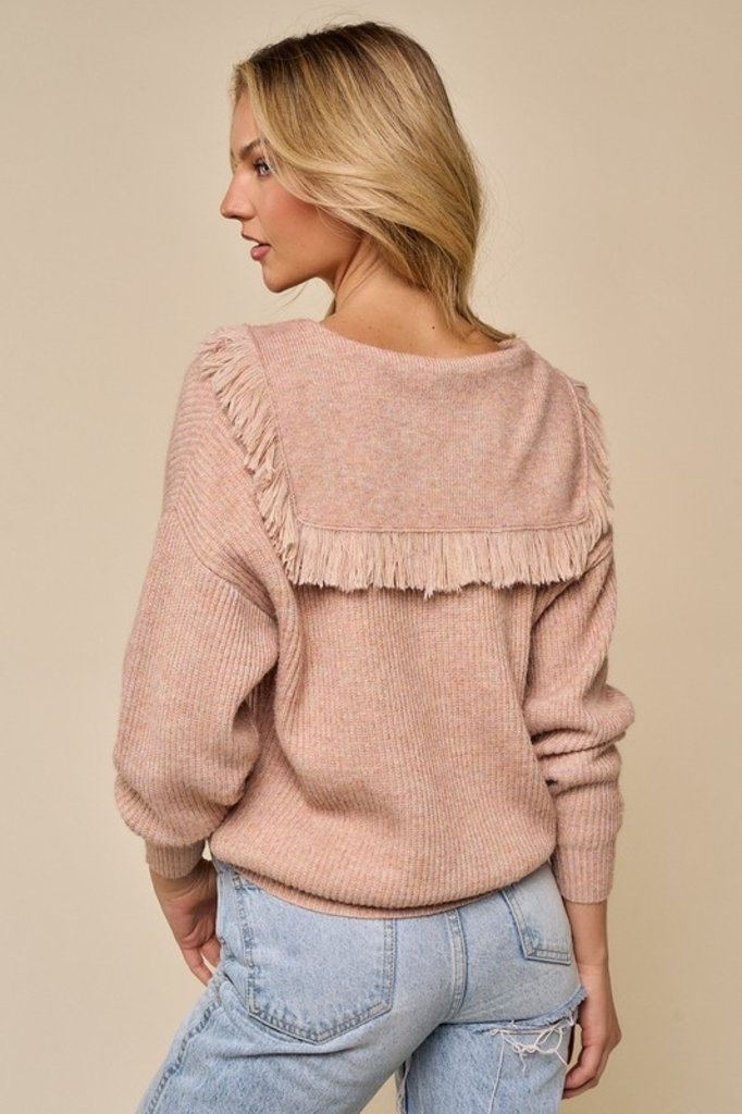 Blue Blush She Blooms Sweater