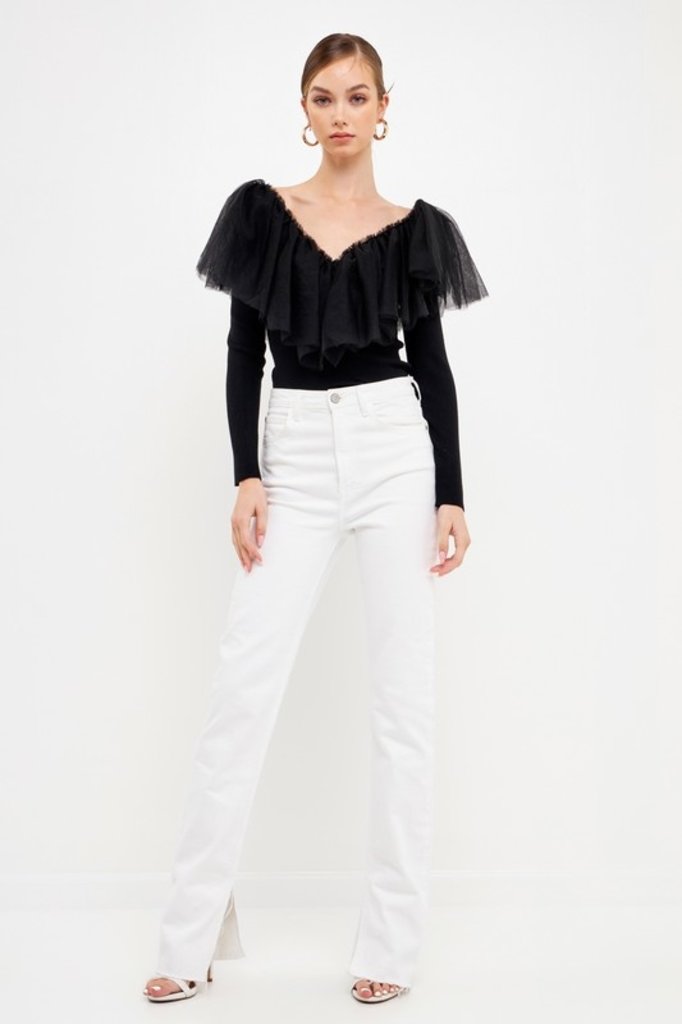 2.7 August Apparel Knightly Ruffle Top