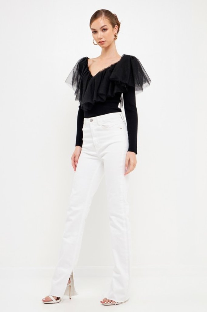 2.7 August Apparel Knightly Ruffle Top