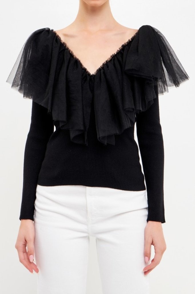 2.7 August Apparel Knightly Ruffle Top