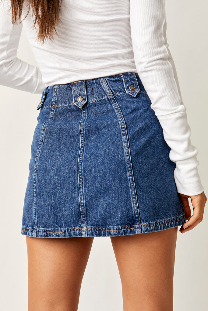 Free People Runaway Denim Skirt