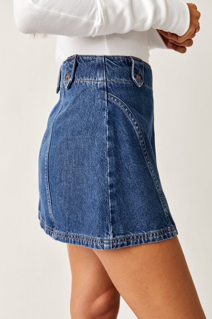 Free People Runaway Denim Skirt