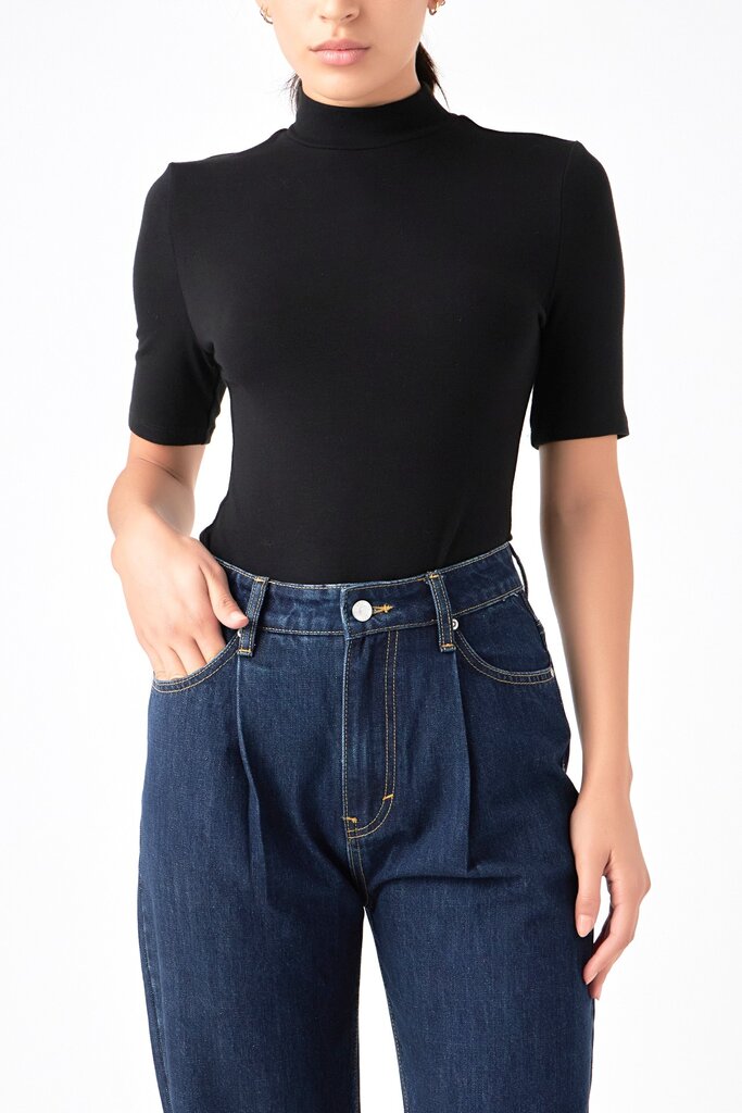 The Denim Bar Soft Mock Neck Bodysuit