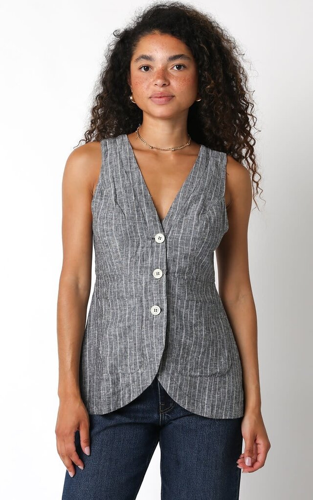 The Denim Bar Brandi Pinstripe Top