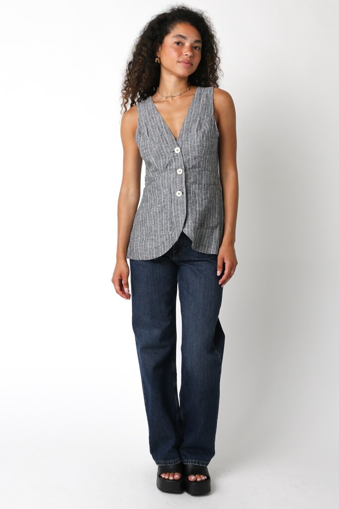 The Denim Bar Brandi Pinstripe Top