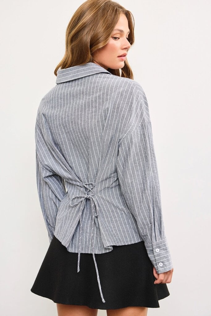 The Denim Bar Janice Pinstripe Shirt