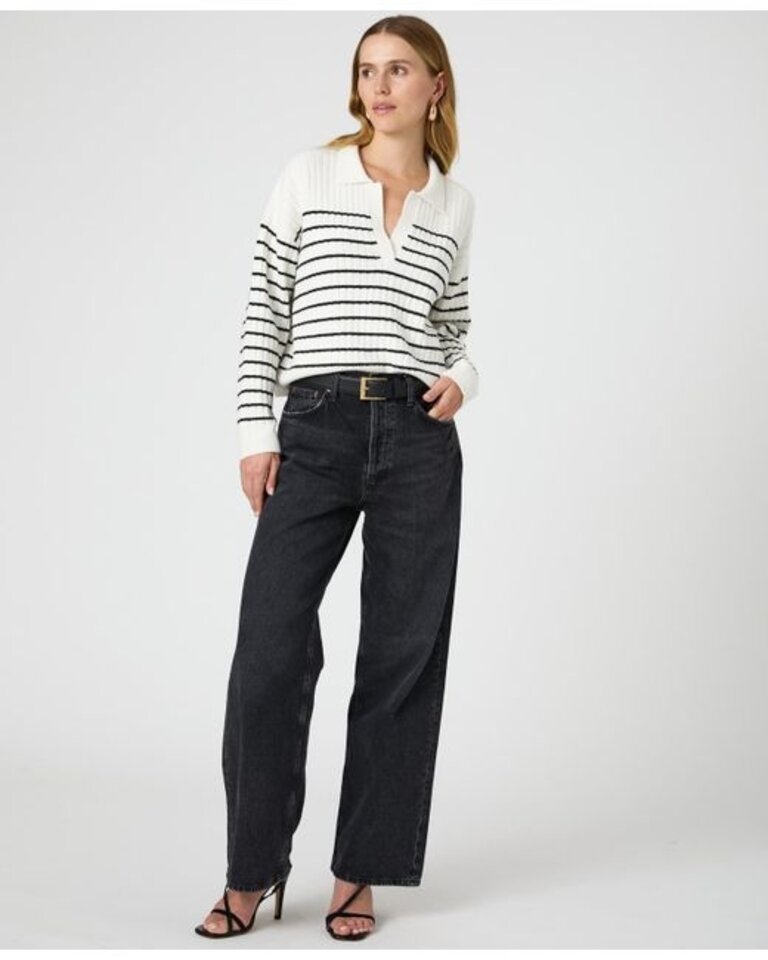 French Connection Vhari Collar Longsleeve Stripe Sweater