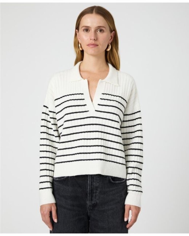 French Connection Vhari Collar Longsleeve Stripe Sweater