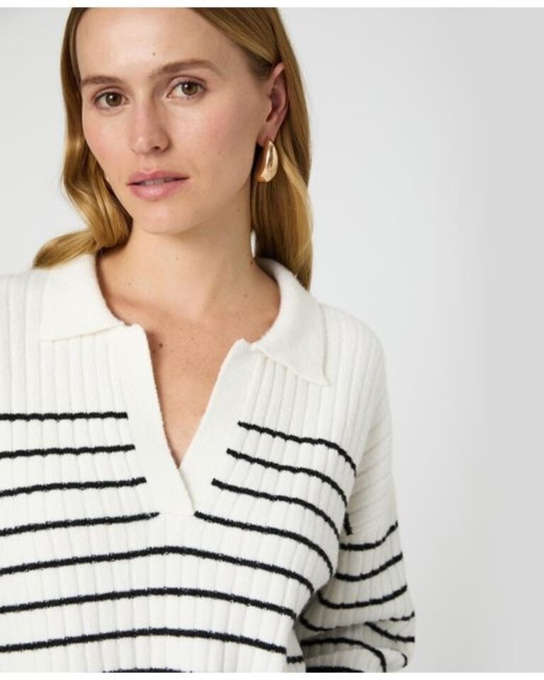 French Connection Vhari Collar Longsleeve Stripe Sweater