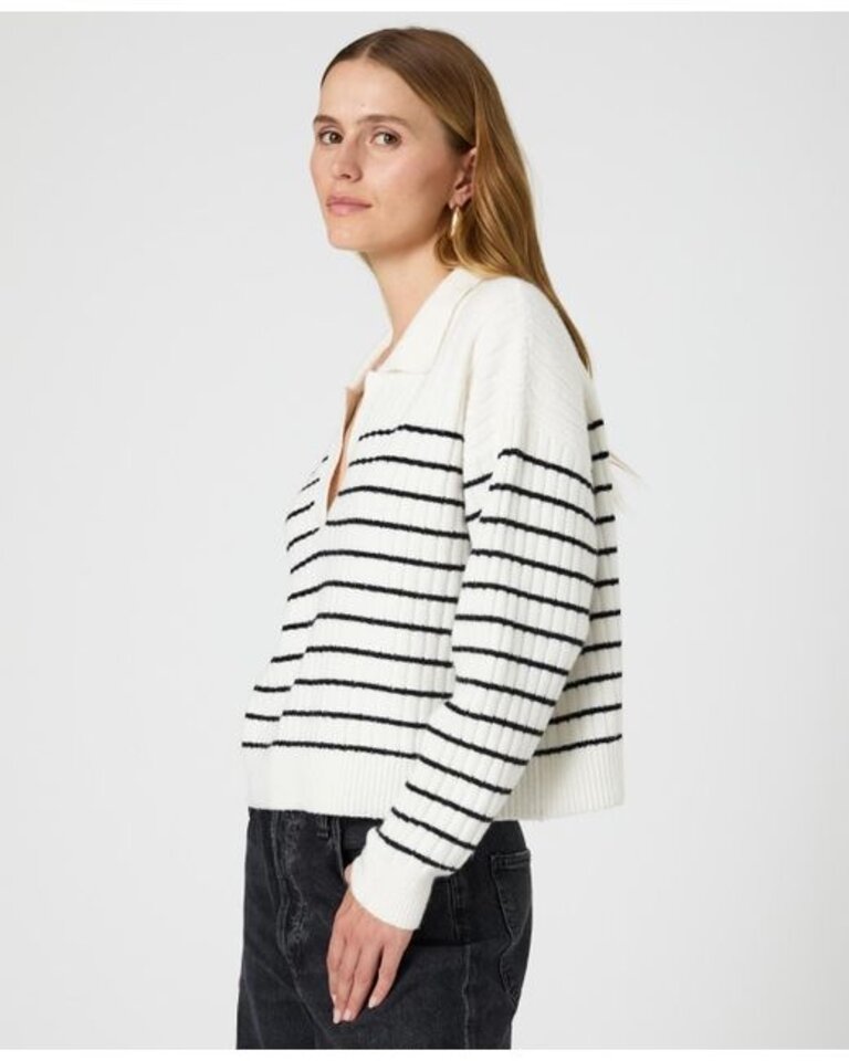 French Connection Vhari Collar Longsleeve Stripe Sweater