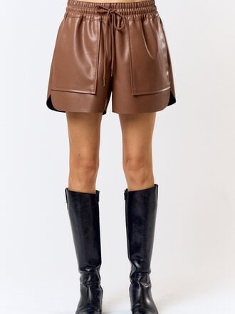 The Denim Bar Jessa Leather Shorts