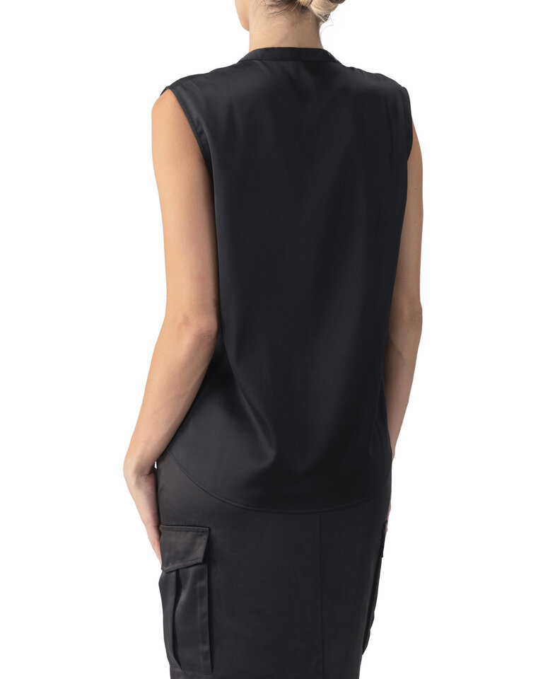 Sanctuary Tie Neck Satin Shell