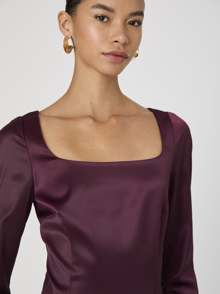 French Connection Satin Long Sleeve Dress