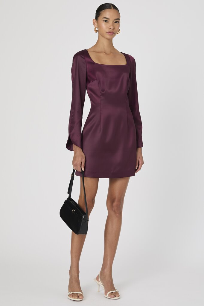 French Connection Satin Long Sleeve Dress