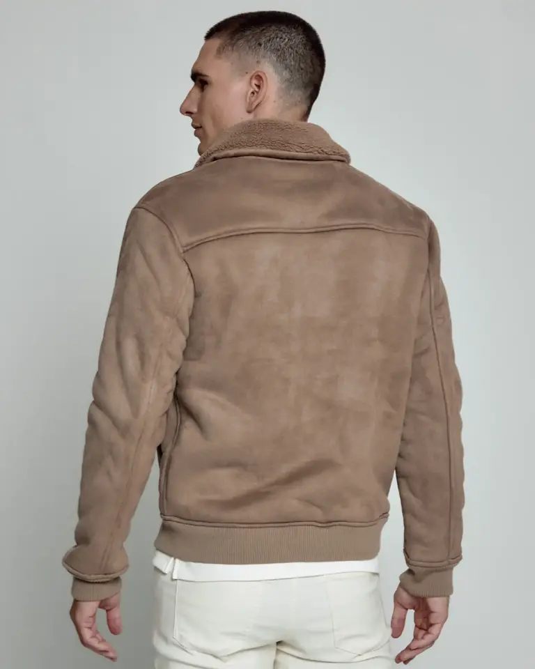 7 Diamonds Evolution Suede Sherpa Bomber Jacket