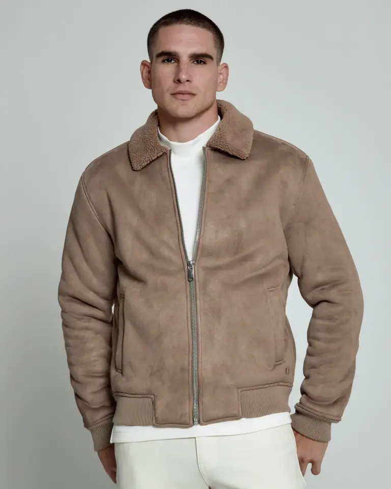 7 Diamonds Evolution Suede Sherpa Bomber Jacket