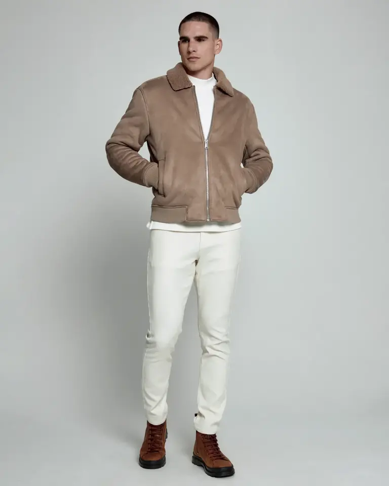 7 Diamonds Evolution Suede Sherpa Bomber Jacket