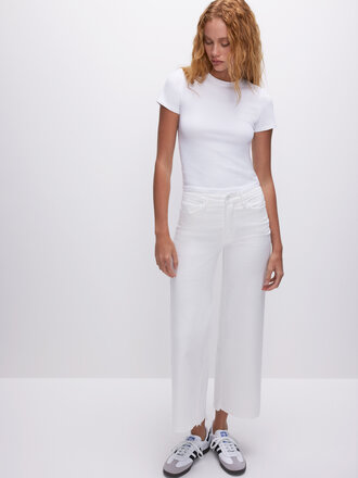 Good American Good Waist Cropped Palazzo