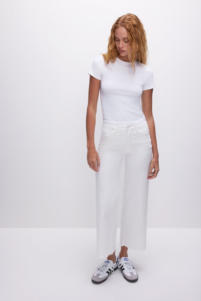 Good American Good Waist Cropped Palazzo