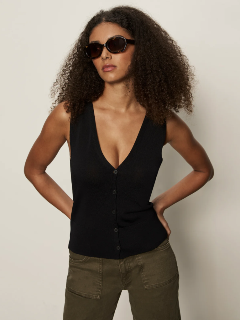 Sanctuary Knitted Button Front Top