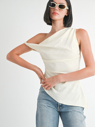 The Denim Bar Julieta Twisted Top
