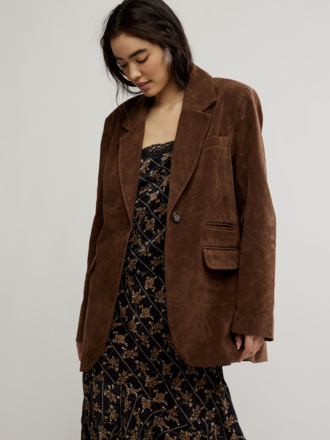 Free People Paper Cut Vegan Blazer