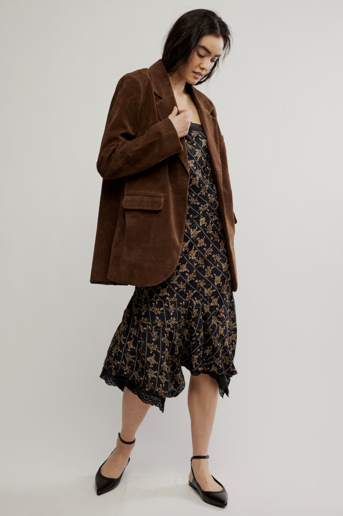 Free People Paper Cut Vegan Blazer