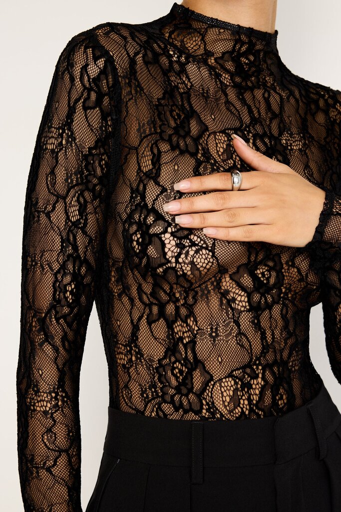 Good American Lace Mock Bodysuit