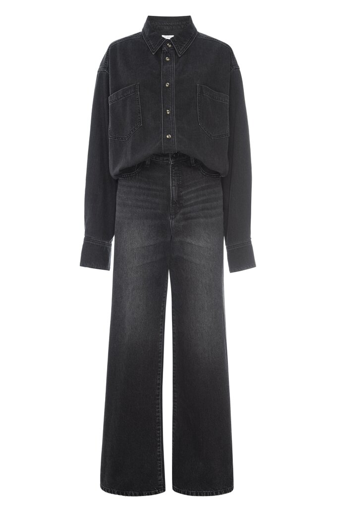 Good American Denim Shirt Jumpsuit