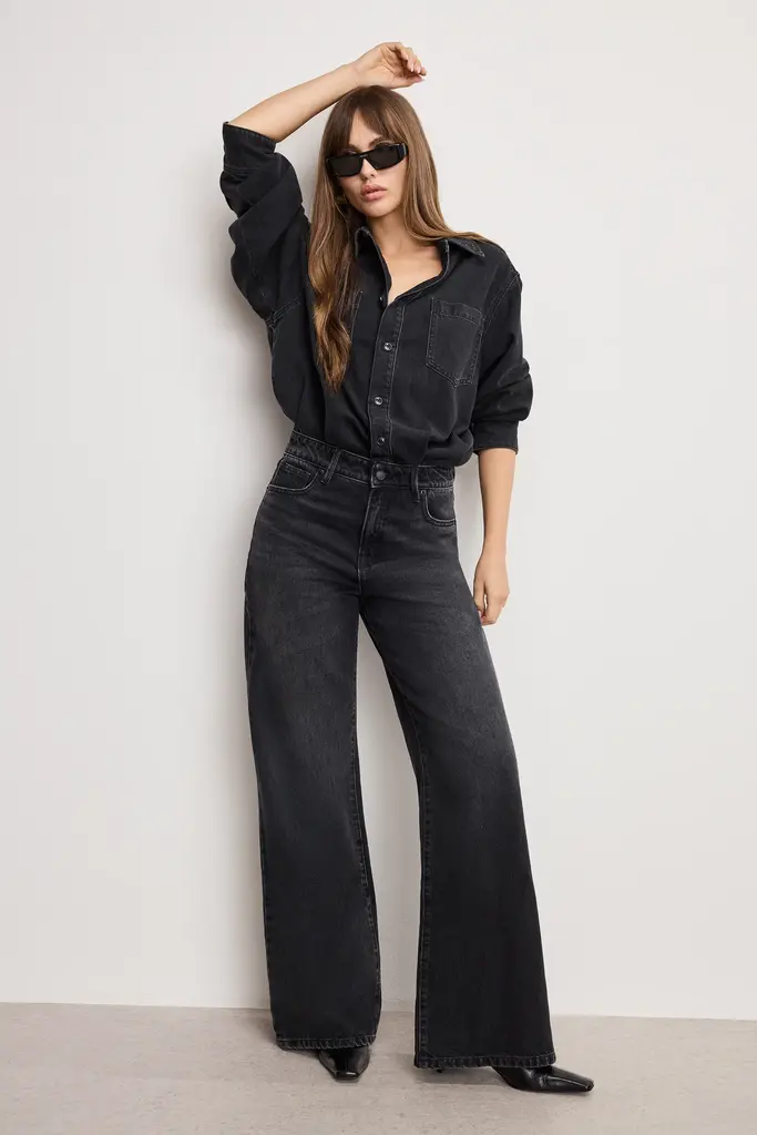 Good American Denim Shirt Jumpsuit
