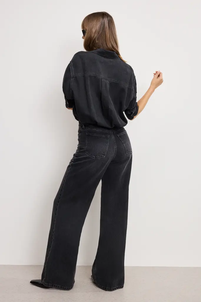 Good American Denim Shirt Jumpsuit