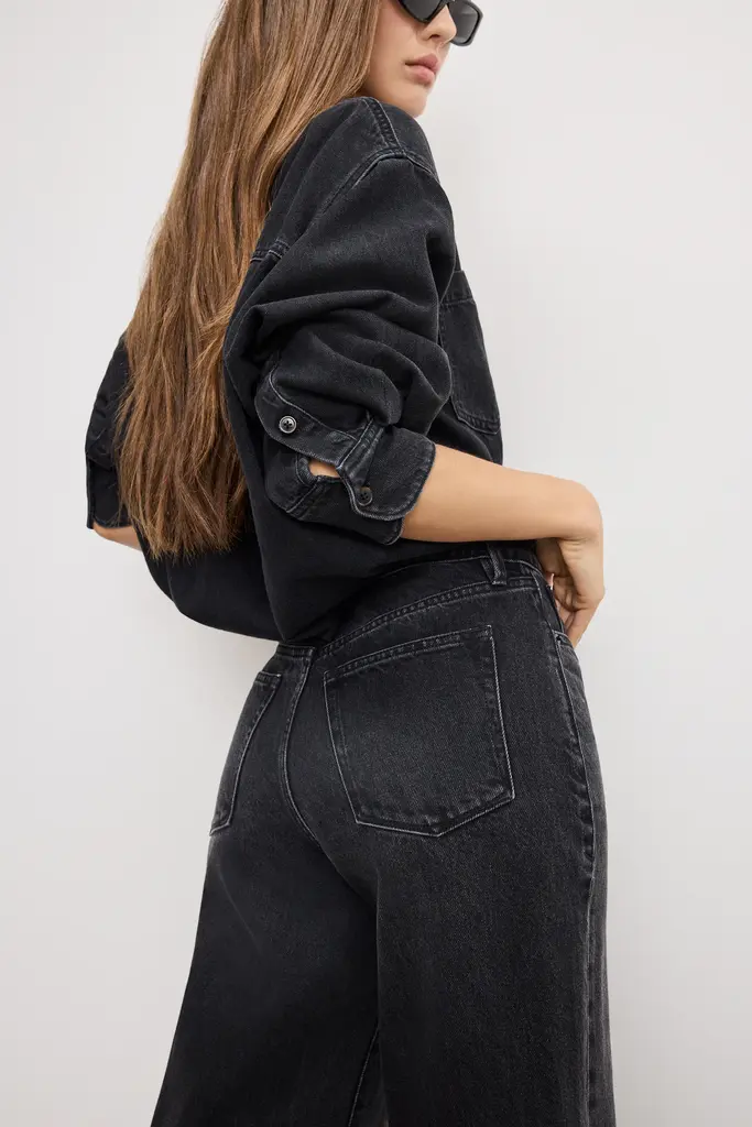 Good American Denim Shirt Jumpsuit