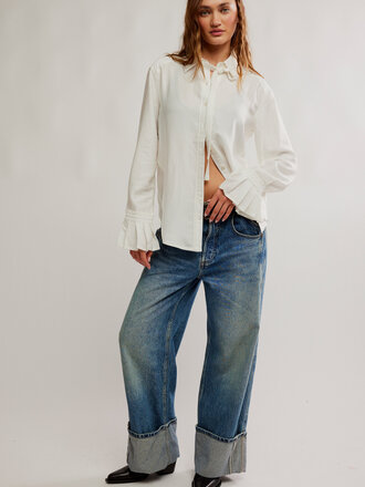 Free People Mary Lou Silky Shirt