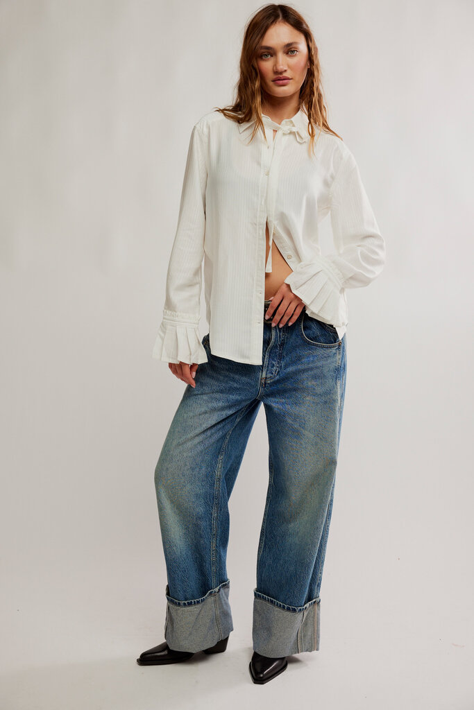 Free People Mary Lou Silky Shirt