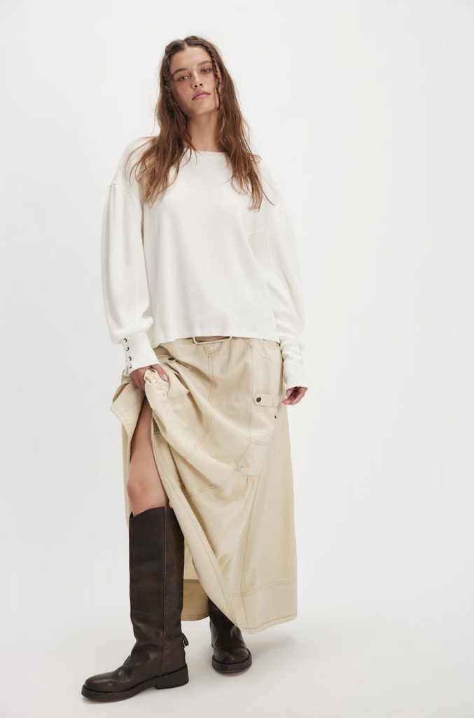 Free People Lapis Cuff Sweatshirt