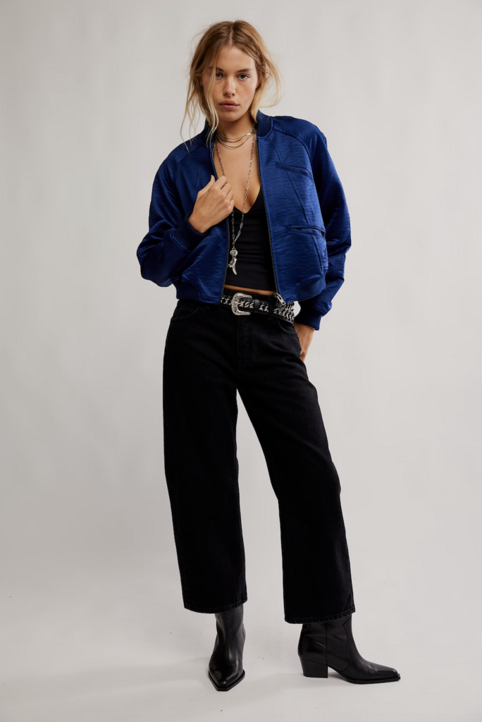 Free People Ellie Satin Bomber