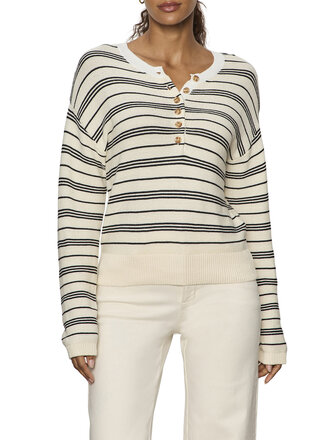 Sanctuary Striped Henley Sweater