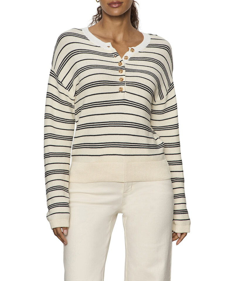 Sanctuary Striped Henley Sweater