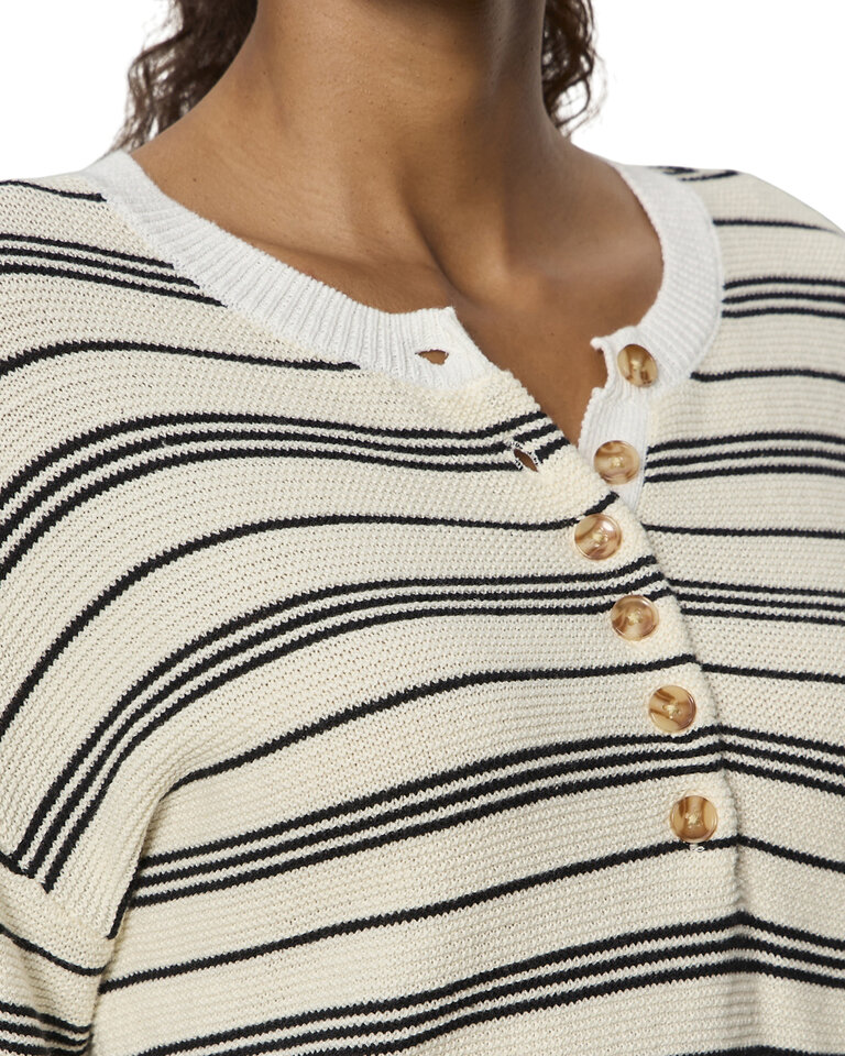 Sanctuary Striped Henley Sweater
