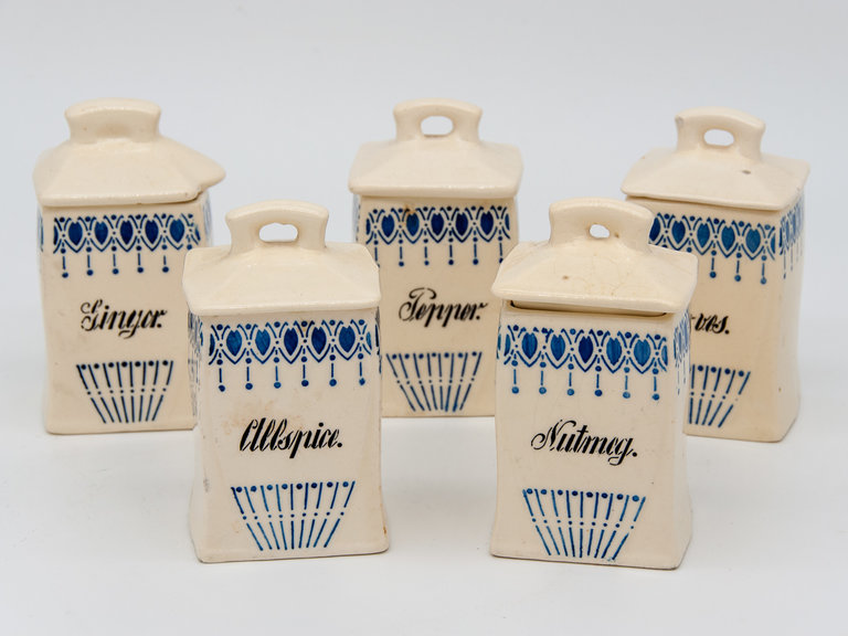 Vintage Spice Jars & Vinaigrette Set