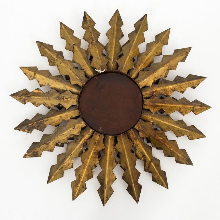 Gilded Convex Sunburst Mirror, OBA