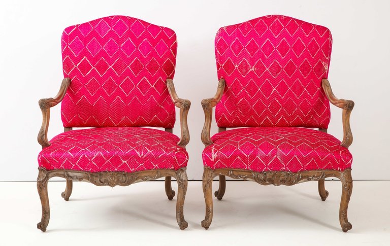 Pair Of Antique Louis XV Chairs, 1860