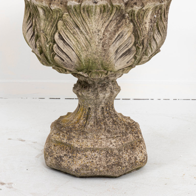 stone acanthus lotus planter on stand