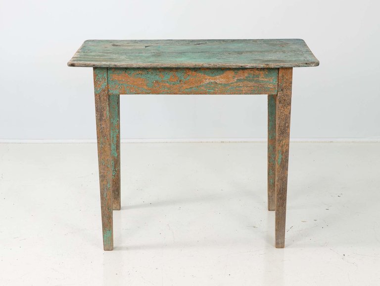 Painted blue Belgian side table, 1890