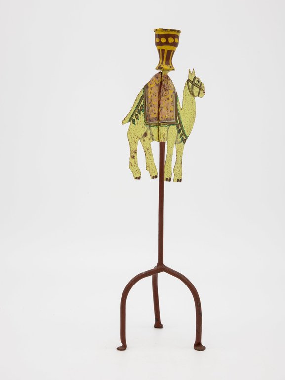 Metal painted camel Candlestick, 1910