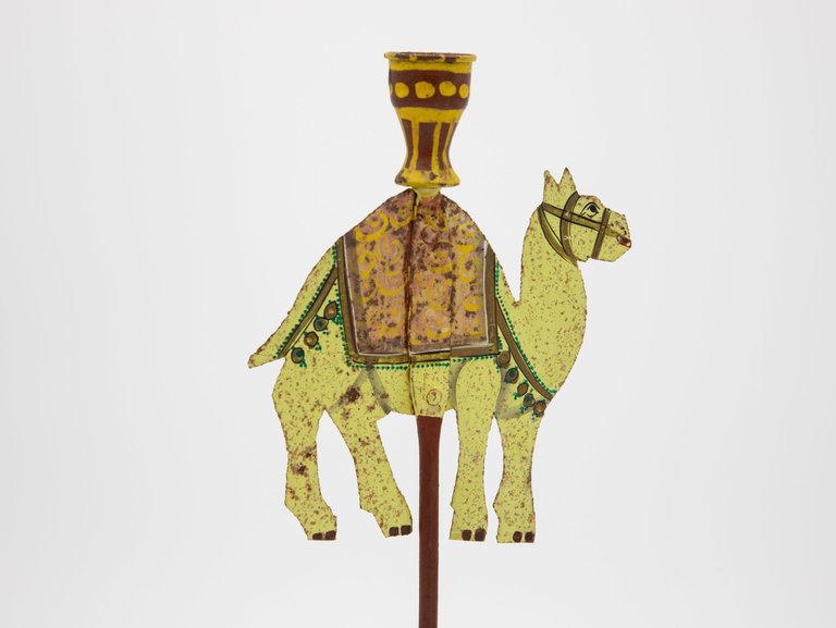 Metal painted camel Candlestick, 1910
