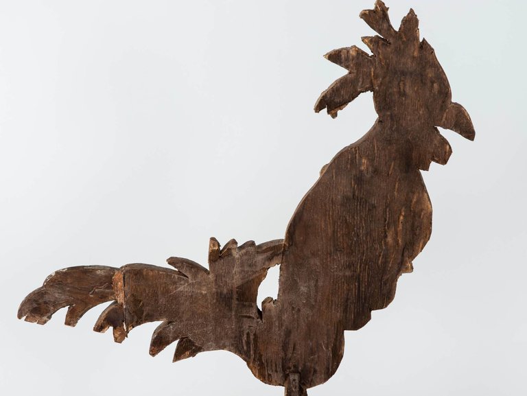 Rooster made from reclaimed gilt wood fragments