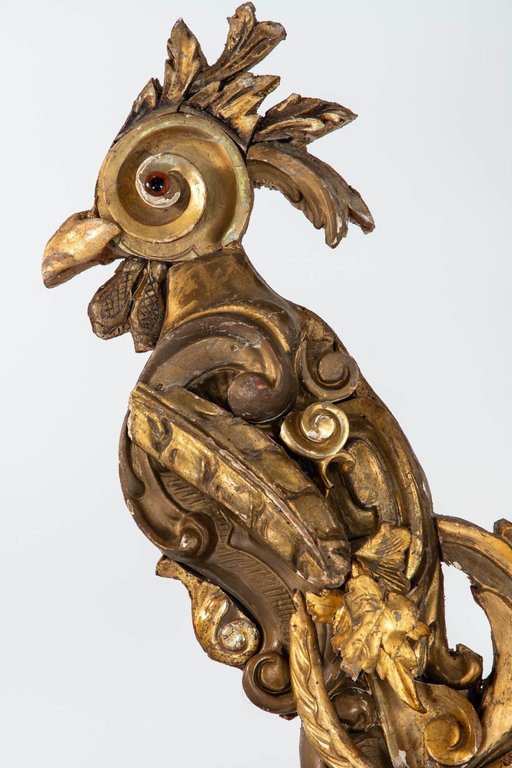Rooster made from reclaimed gilt wood fragments